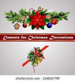 Christmas festive decoration from christmas tree branches