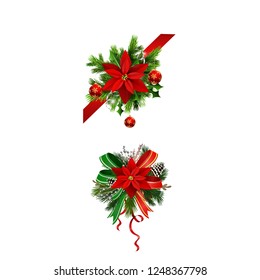 Christmas festive decoration from christmas tree branches