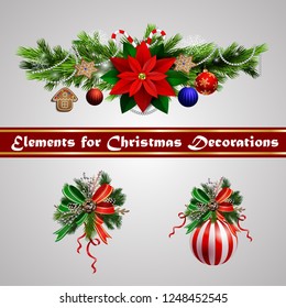 Christmas festive decoration from christmas tree branches