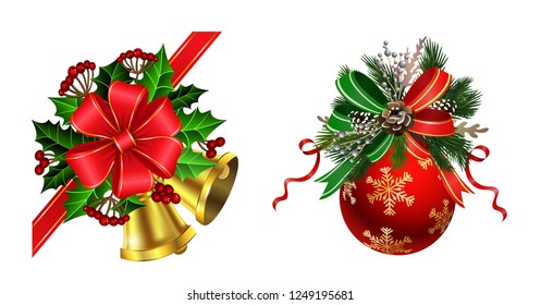Christmas festive decoration from christmas tree branches