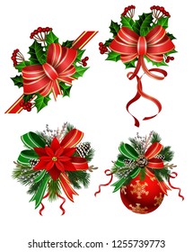 Christmas festive decoration from christmas tree branches