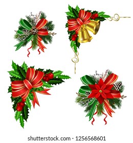 Christmas festive decoration from christmas tree branches