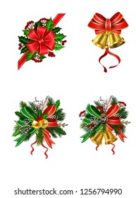 Christmas festive decoration from christmas tree branches