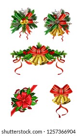 Christmas festive decoration from christmas tree branches
