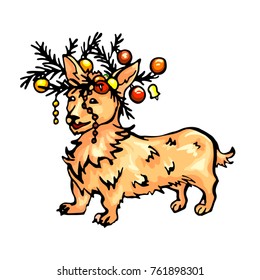 Christmas festive dog