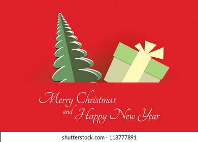 Christmas Festive gift Card vector illustration.