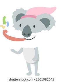 Christmas Festive Little Koala.cartoon doodle