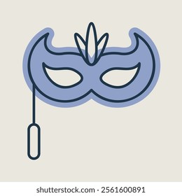 Christmas festive mask vector icon. Winter sign. Graph symbol for event and holiday web site and apps design, logo, app, UI