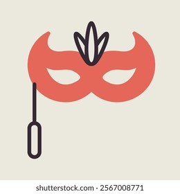 Christmas festive mask vector icon. Winter sign. Graph symbol for event and holiday web site and apps design, logo, app, UI