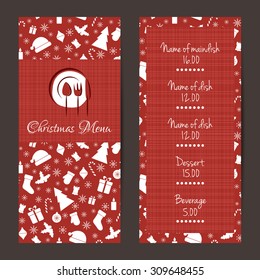 Christmas festive menu design. Vector template