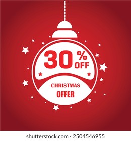 Christmas festive offer unit, Christmas sale banner template, Winter sale discount, xmas season promotion, Christmas holiday best sale, Vector Illustration