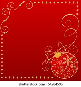 Christmas festive postcard with beautiful ball and free space for Your text
