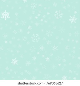 Christmas festive seamless pattern of snowflakes. For design postcards, greeting, invitation. Vector illustration.