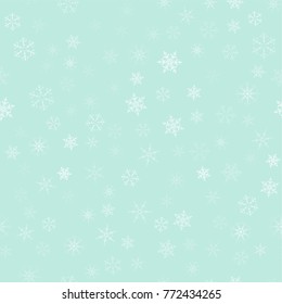 Christmas festive seamless pattern of snowflakes. For design postcards, greeting, invitation. Vector illustration.