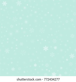 Christmas festive seamless pattern of snowflakes. For design postcards, greeting, invitation. Vector illustration.