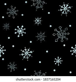 Christmas festive snowflake ornament, solid color background and gradient pattern. Winter mood, doodle vector illustration for web, print, background, wallpaper, wrapping paper, textile 