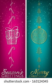 Christmas filigree banners in vector format.