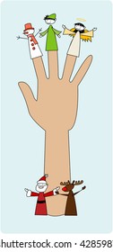 Christmas finger puppets