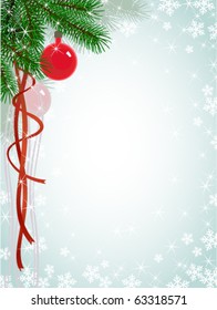 christmas fir branches ribbon pattern