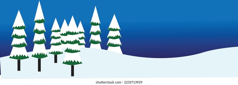 Fondo de Navidad o de árbol Fir con nieve y cielo azul