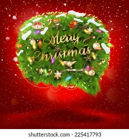 Christmas fir tree Bubble for speech. EPS 10 vector file included