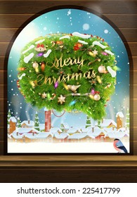 Christmas fir tree Bubble for speech. EPS 10 vector file included
