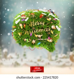 Christmas fir tree Bubble for speech. EPS 10 vector file included