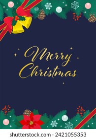 Christmas fir tree frame with text vertical