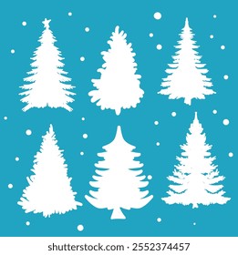 Christmas fir tree With illustration style doodle and line art