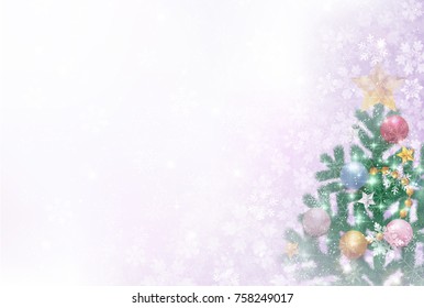 Christmas Fir Tree Snow Background

