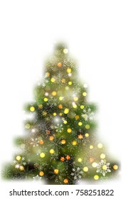 Christmas Fir Tree Snow Background
