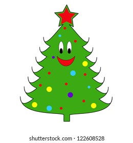 Christmas fir tree, vector.