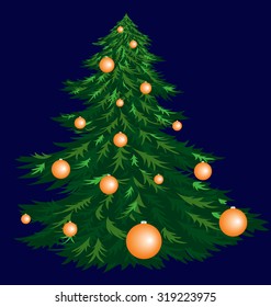 Christmas fir tree. Vector isolated image