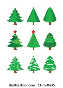 Christmas fir trees collection