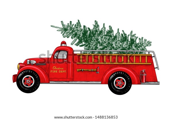 Fire Truck Christmas Cards