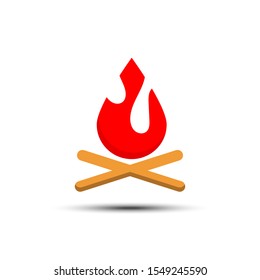 Christmas fire flat line icon on white background, Pixel perfect 64x64 pixel for website and mobile application development
