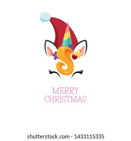 Christmas Fire Magic Unicorn Vector