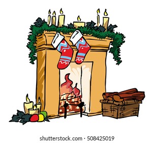 Christmas fireplace