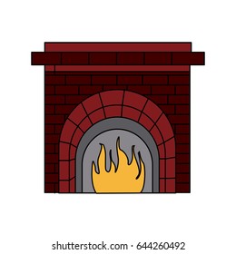 christmas fireplace chimney flame frame brick decoration