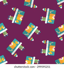 Christmas fireplace flat icon,eps10 seamless pattern background