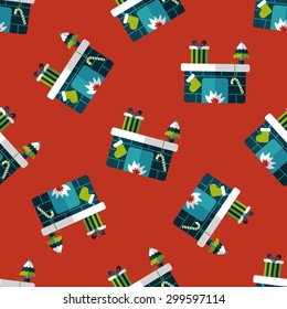 Christmas fireplace flat icon,eps10 seamless pattern background
