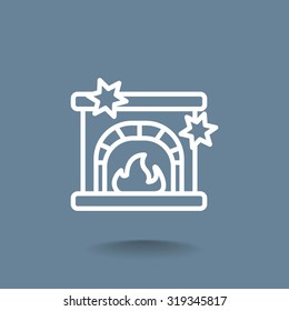 Christmas fireplace icon