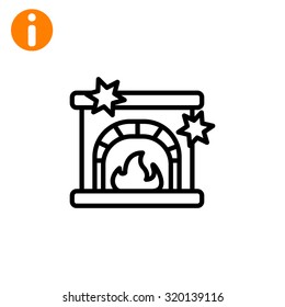 Christmas fireplace icon