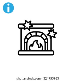 Christmas fireplace icon
