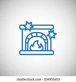 Christmas fireplace icon