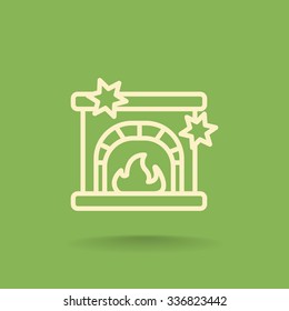 Christmas fireplace icon