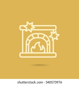 Christmas fireplace icon