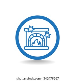 Christmas fireplace icon