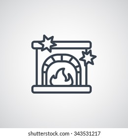 Christmas fireplace icon