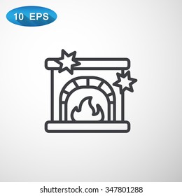 Christmas fireplace icon